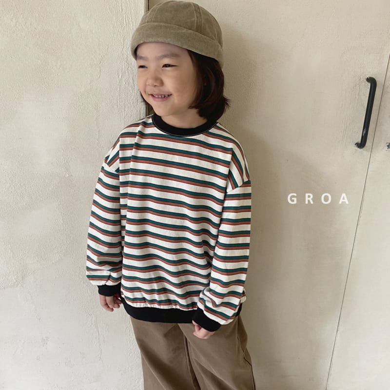 Groa - Korean Children Fashion - #toddlerclothing - Stripes Sweatshirt - 12