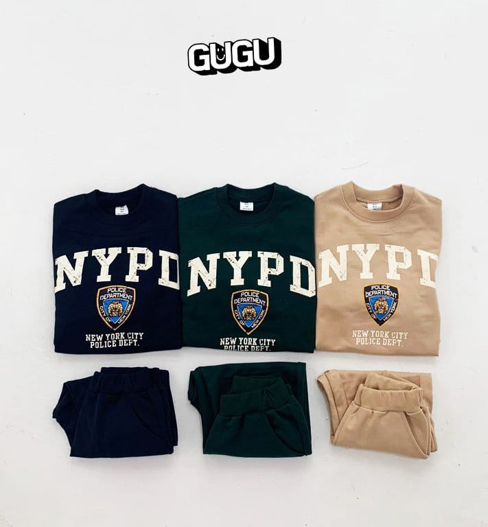 Gugu Kids - Korean Children Fashion - #childofig - NYPD Top Bottom Set with Mom