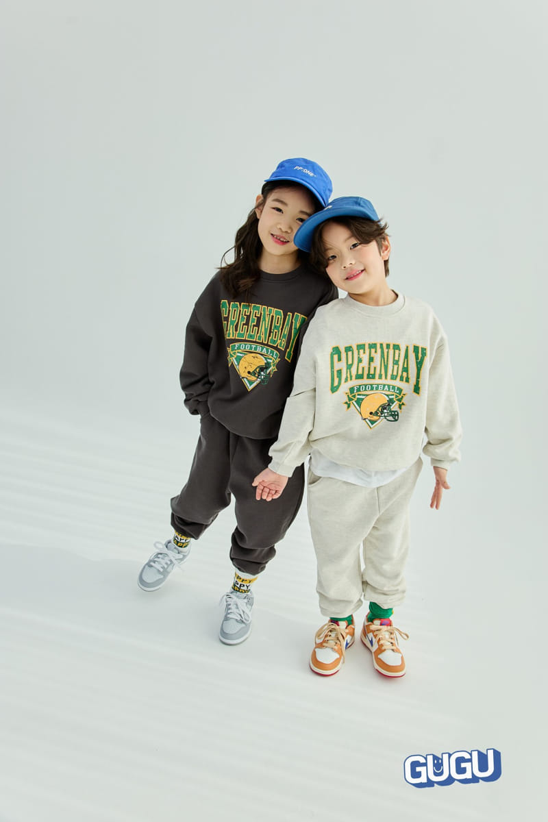 Gugu Kids - Korean Children Fashion - #kidzfashiontrend - Green Bear Top Bottom Set - 12