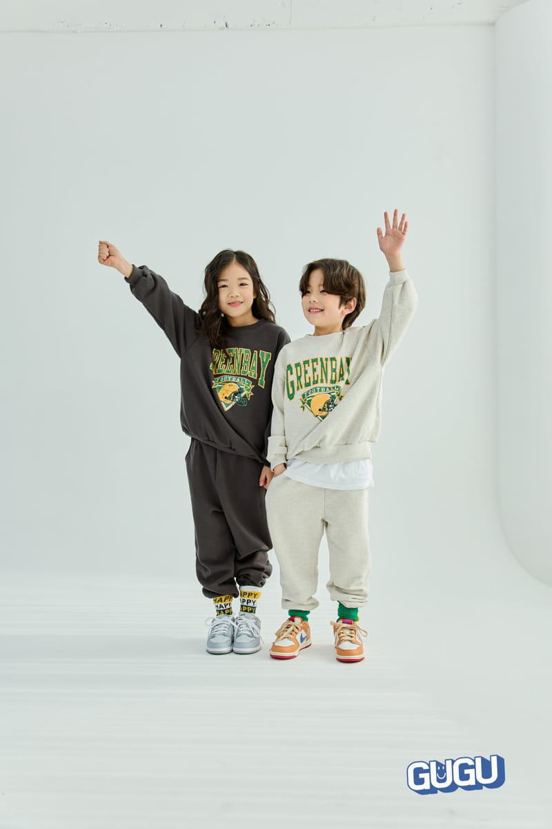 Gugu Kids - Korean Children Fashion - #minifashionista - Green Bear Top Bottom Set - 2