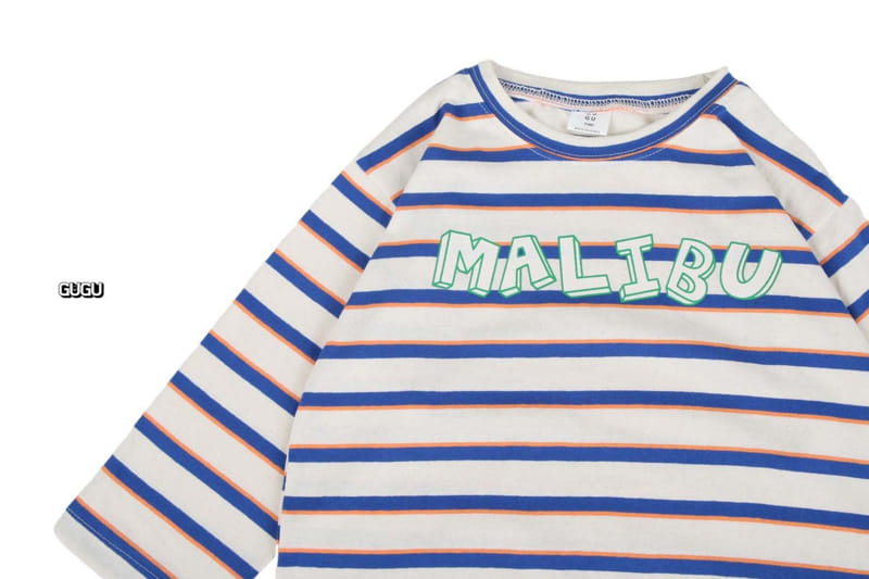 Gugu Kids - Korean Children Fashion - #todddlerfashion - Malibu Stripes Tee - 6