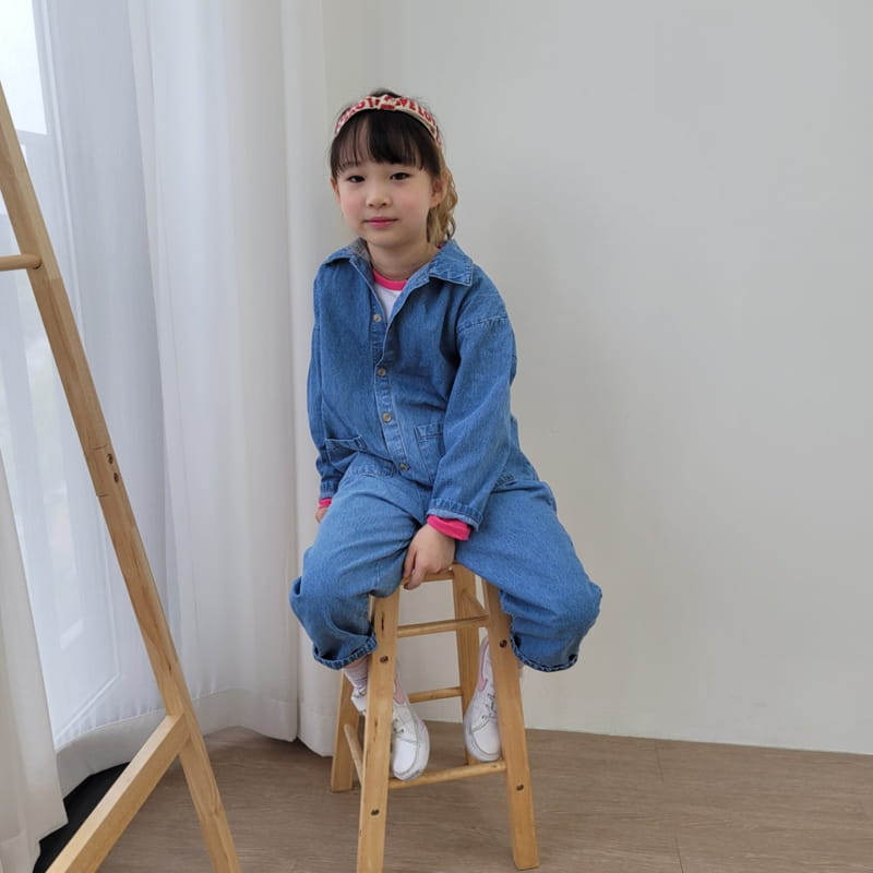 Heart Baby - Korean Children Fashion - #Kfashion4kids - Denim Pocket Jumpsuit - 8