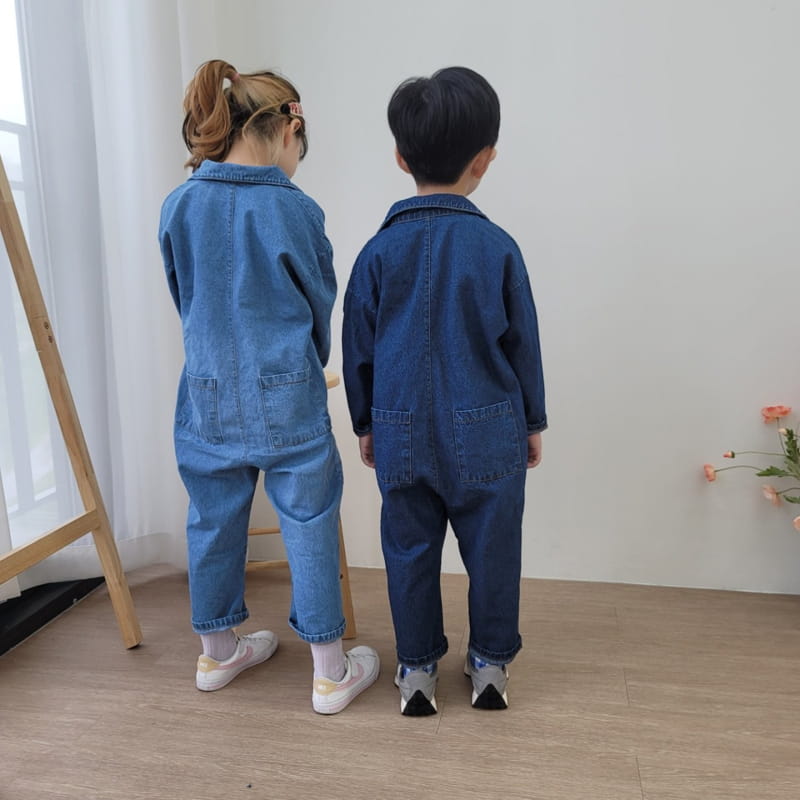 Heart Baby - Korean Children Fashion - #discoveringself - Denim Pocket Jumpsuit - 3