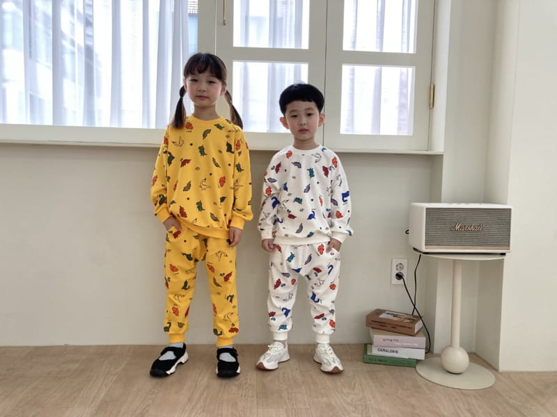 Heart Baby - Korean Children Fashion - #kidzfashiontrend - Dino Top Bottom Set