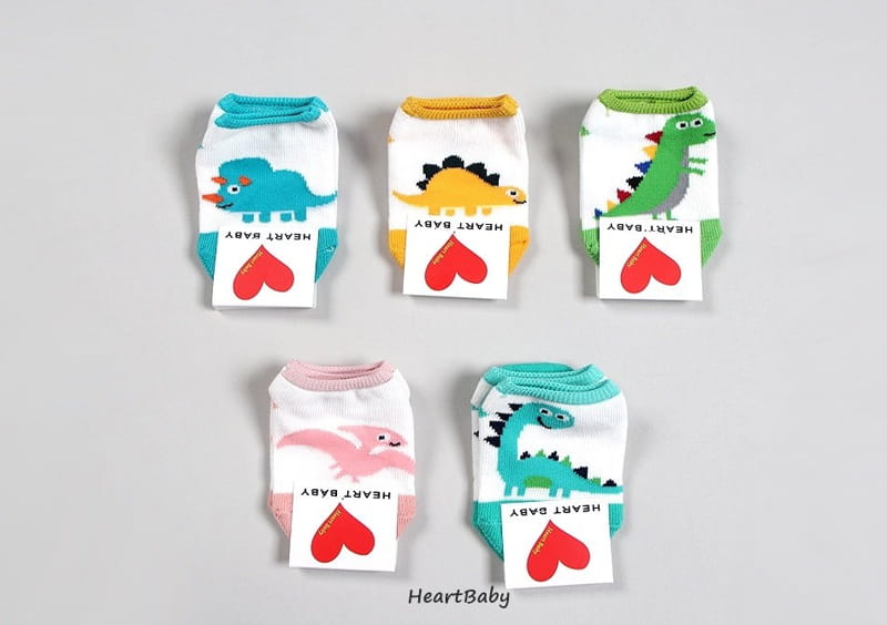 Heart Baby - Korean Children Fashion - #magicofchildhood - Dino Socks Set - 10