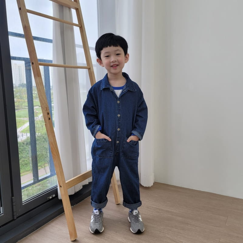 Heart Baby - Korean Children Fashion - #minifashionista - Denim Pocket Jumpsuit - 11