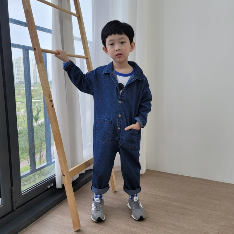 Heart Baby - Korean Children Fashion - #prettylittlegirls - Denim Pocket Jumpsuit - 12