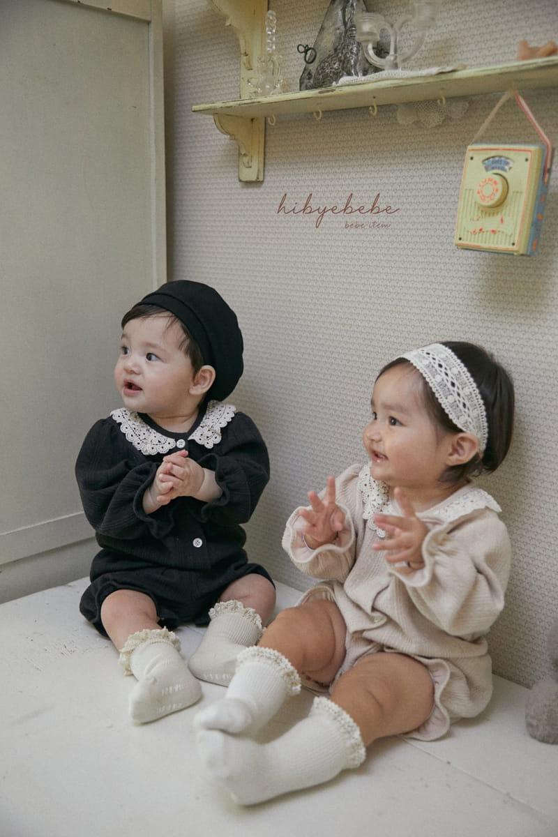 Hi Byebebe - Korean Baby Fashion - #babyclothing - Lace Collar Top Bottom Set - 5