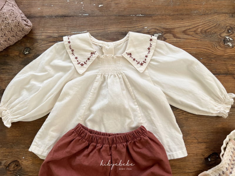 Hi Byebebe - Korean Baby Fashion - #babyfever - Flua Embrodiery Top Bottom Set - 8