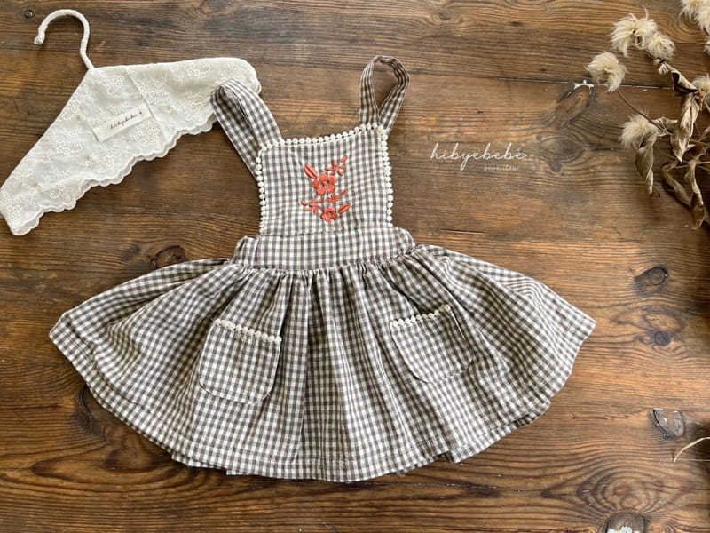 Hi Byebebe - Korean Baby Fashion - #babygirlfashion - Bell Check Dungarees Skirt - 2