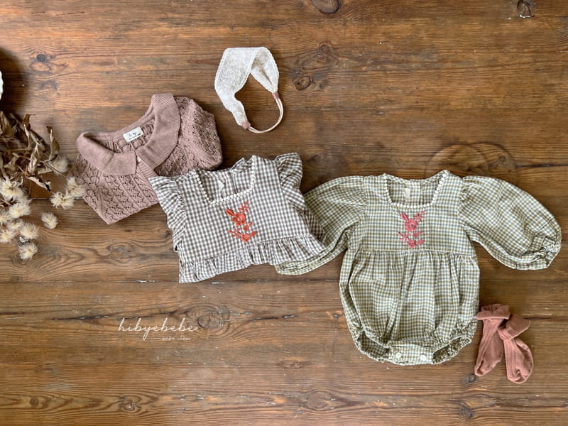 Hi Byebebe - Korean Baby Fashion - #babyoninstagram - Bell Check Bodysuit - 2