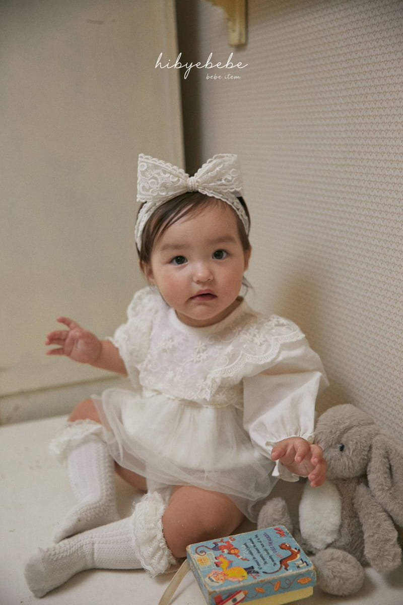 Hi Byebebe - Korean Baby Fashion - #babyoninstagram - Flower Mesh One-piece Bodysuit