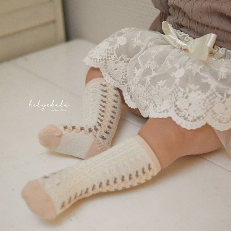 Hi Byebebe - Korean Baby Fashion - #babyoutfit - Vintage Flo Knee Socks - 6