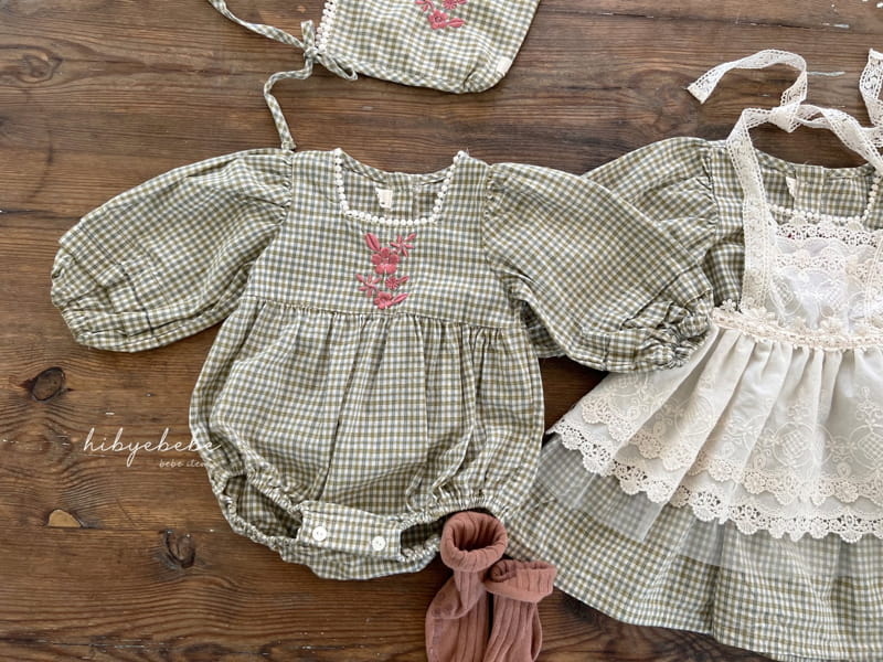 Hi Byebebe - Korean Baby Fashion - #babyoutfit - Bell Check Bodysuit - 5