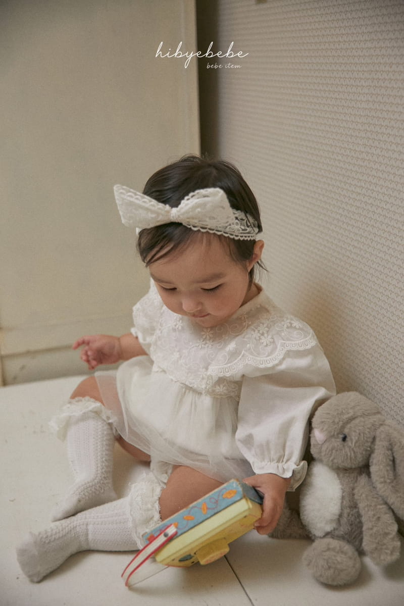 Hi Byebebe - Korean Baby Fashion - #babyoutfit - Flower Mesh One-piece Bodysuit - 3