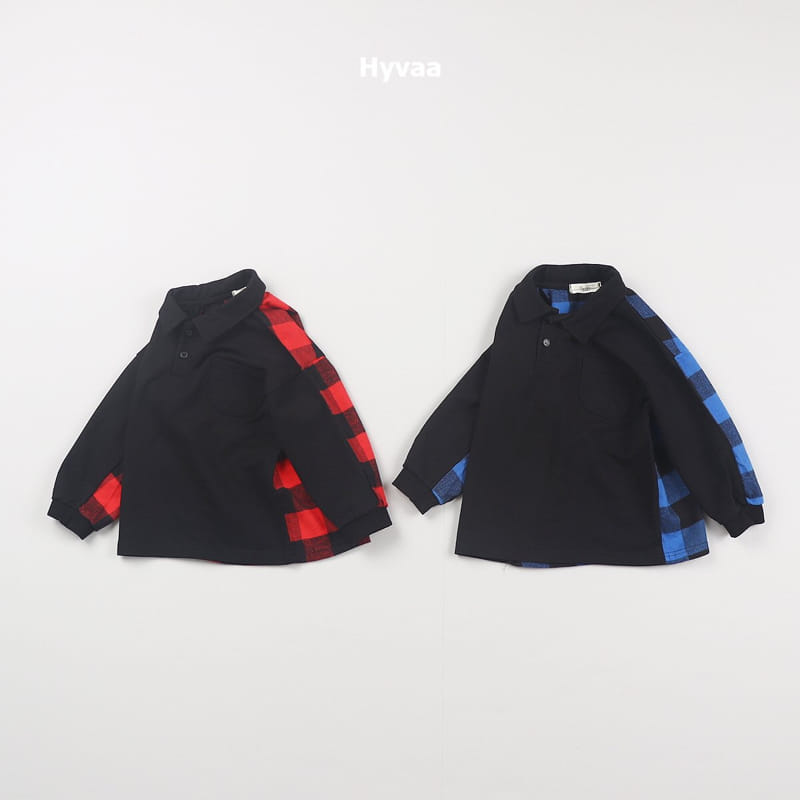 Hyvaa - Korean Children Fashion - #kidsshorts - Half Check Tee