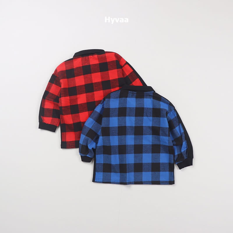 Hyvaa - Korean Children Fashion - #kidzfashiontrend - Half Check Tee - 3