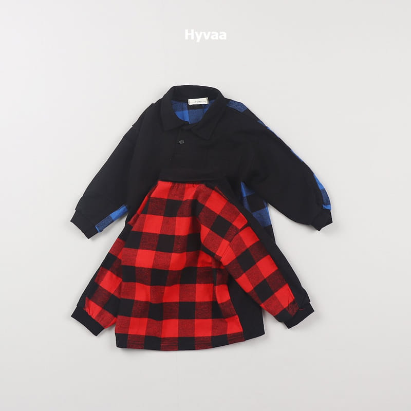 Hyvaa - Korean Children Fashion - #magicofchildhood - Half Check Tee - 6