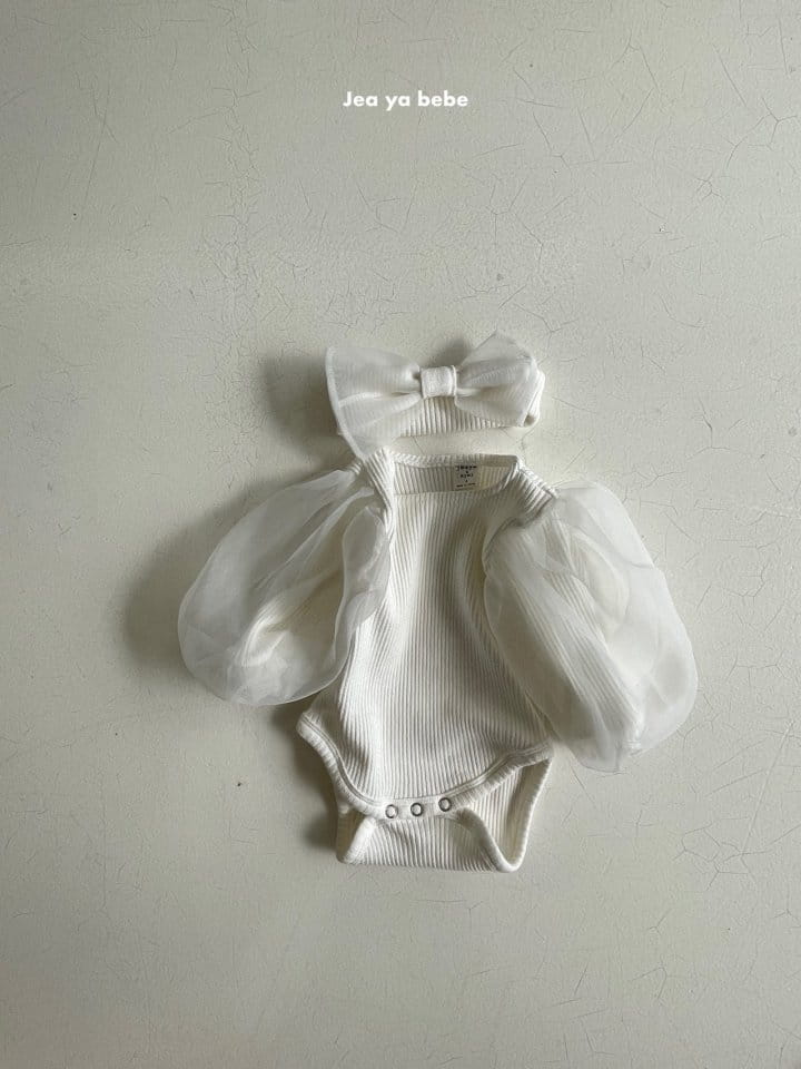 Jeaya & Mymi - Korean Baby Fashion - #babyootd - Swan Bodysuit with Rubbon Hairband - 5