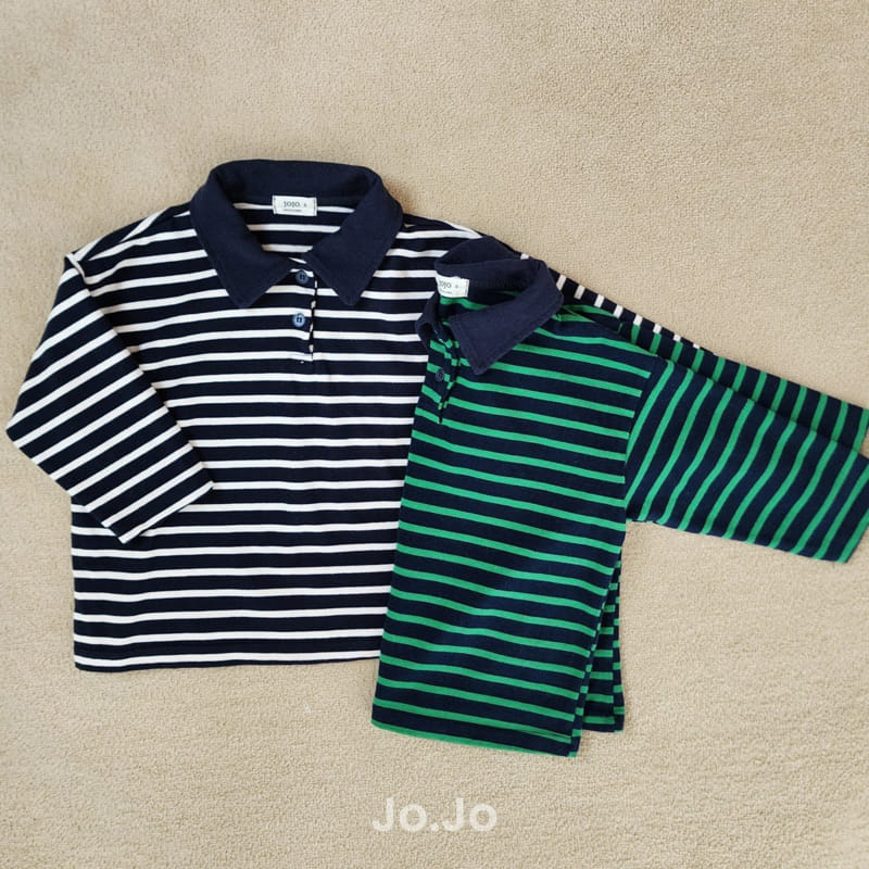 Jo Jo - Korean Children Fashion - #childofig - Stripes Collar Tee