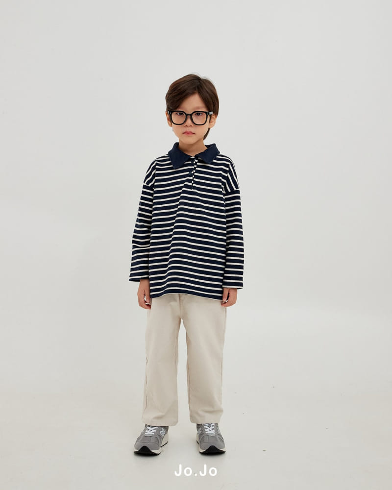 Jo Jo - Korean Children Fashion - #childrensboutique - Stripes Collar Tee - 4