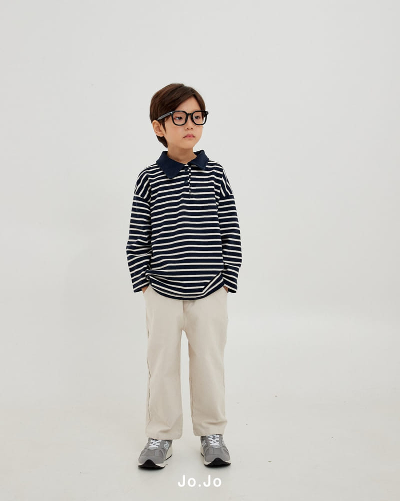 Jo Jo - Korean Children Fashion - #discoveringself - Stripes Collar Tee - 5