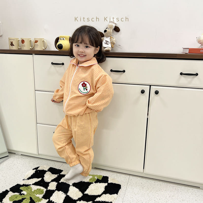 Kitsch Kitsch - Korean Children Fashion - #childofig - Circlle Windbreaker Top Bottom Set - 4