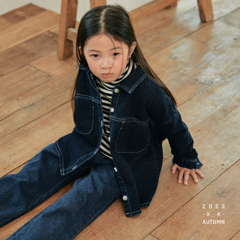 Kk - Korean Children Fashion - #kidzfashiontrend - Tomboy Denim Shirt - 6