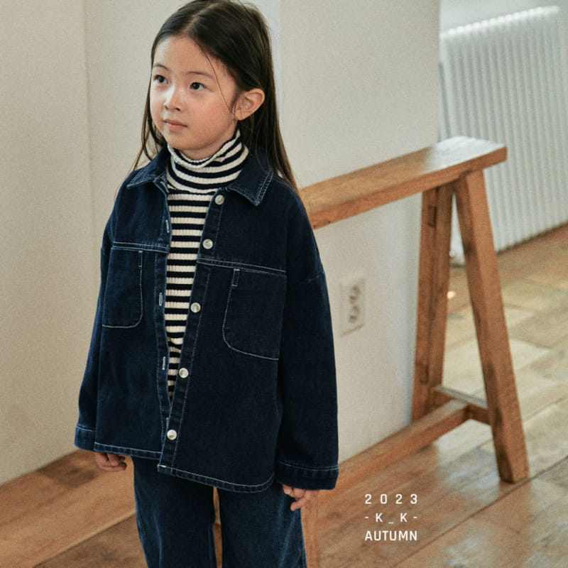 Kk - Korean Children Fashion - #littlefashionista - Tomboy Denim Shirt - 8