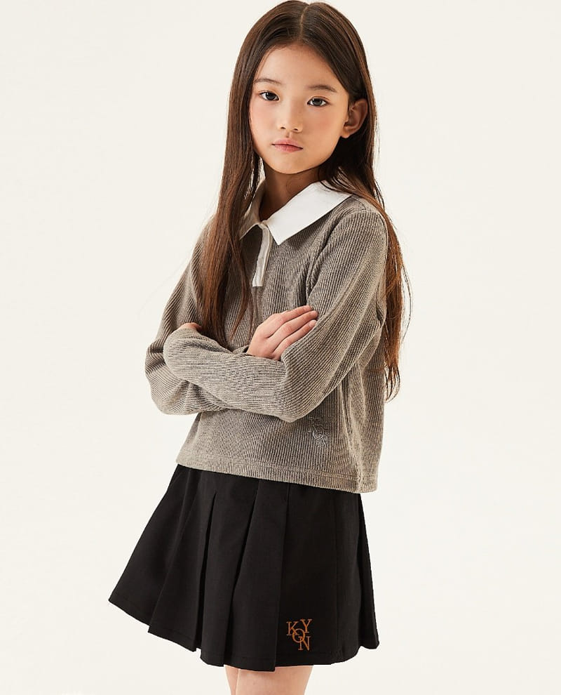 Kokoyarn - Korean Junior Fashion - #fashionkids - Collin Knit Collar Tee - 6