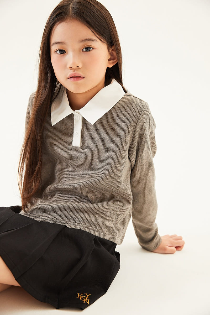 Kokoyarn - Korean Junior Fashion - #kidsshorts - Collin Knit Collar Tee - 7