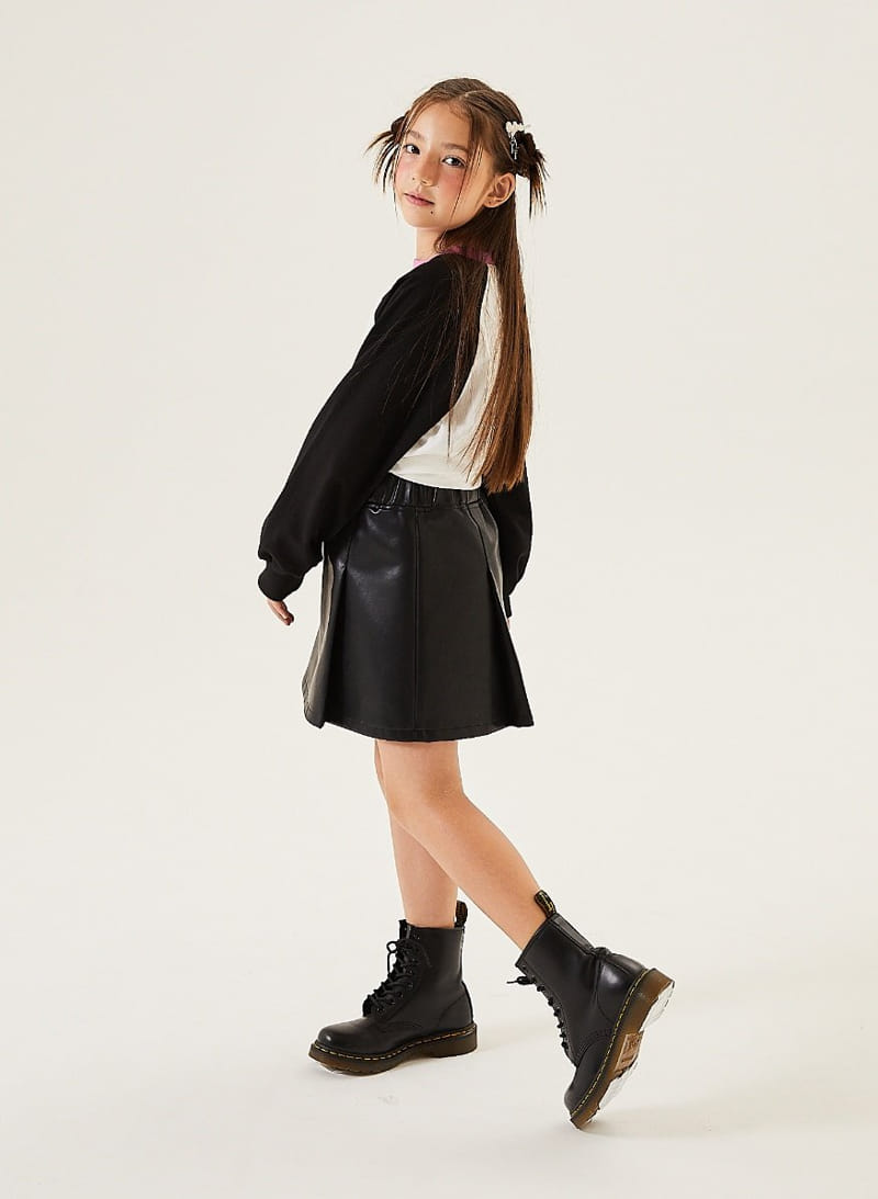 Kokoyarn - Korean Junior Fashion - #todddlerfashion - Leather Skirt - 4