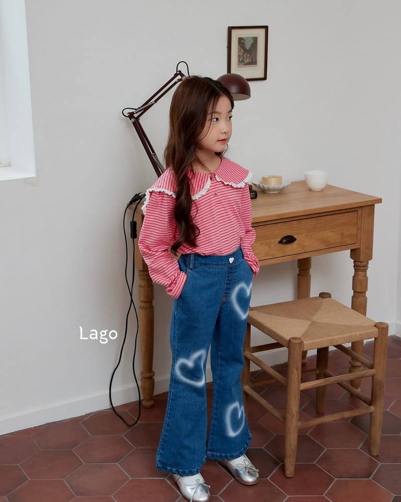 Lago - Korean Children Fashion - #Kfashion4kids - Heart Paint Jeans - 6