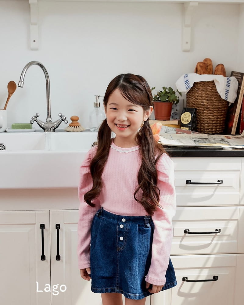 Lago - Korean Children Fashion - #designkidswear - Lace Puff Tee - 3