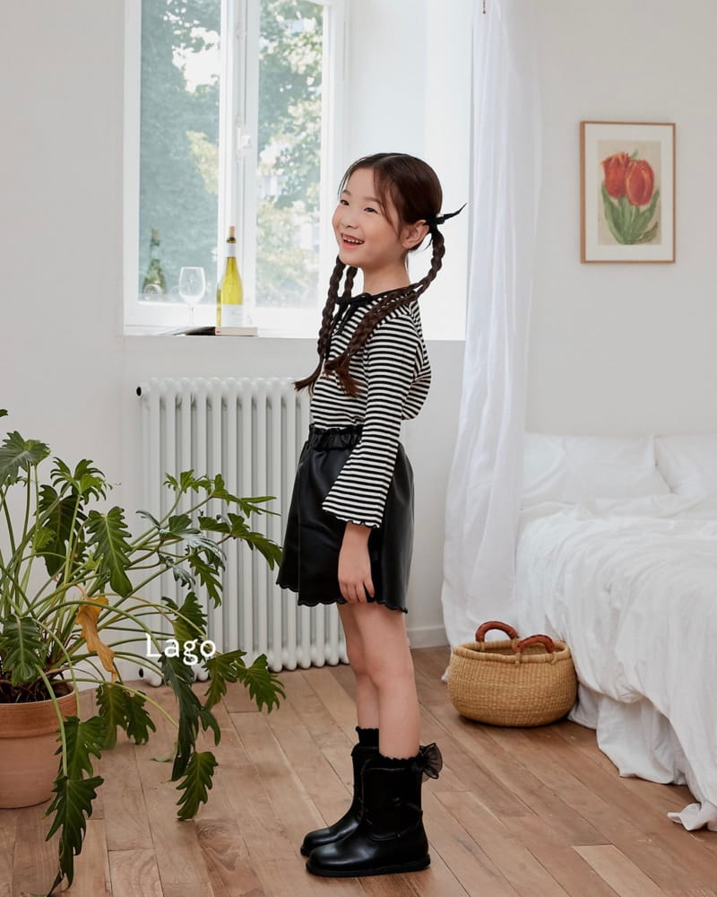 Lago - Korean Children Fashion - #discoveringself - Leather Wave Pants - 2