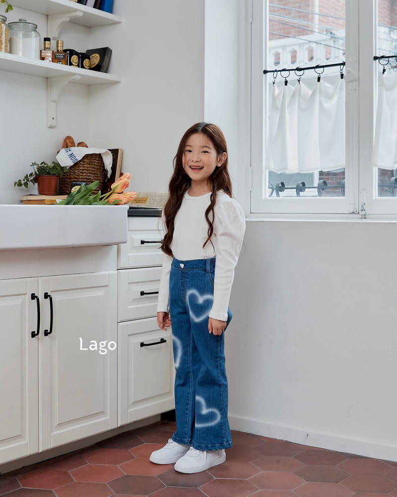 Lago - Korean Children Fashion - #discoveringself - Heart Paint Jeans