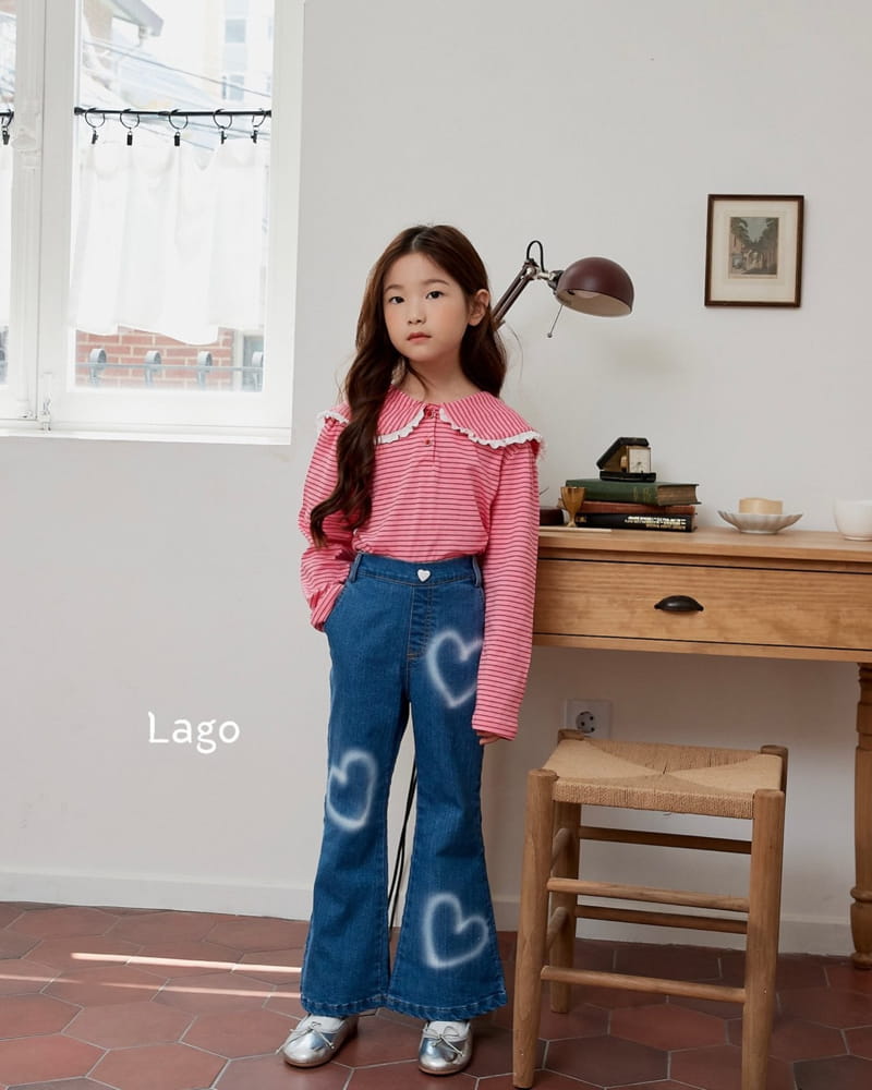 Lago - Korean Children Fashion - #kidzfashiontrend - Heart Paint Jeans - 5