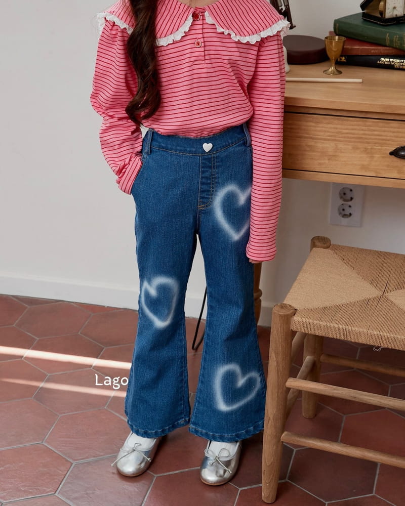 Lago - Korean Children Fashion - #magicofchildhood - Heart Paint Jeans - 8