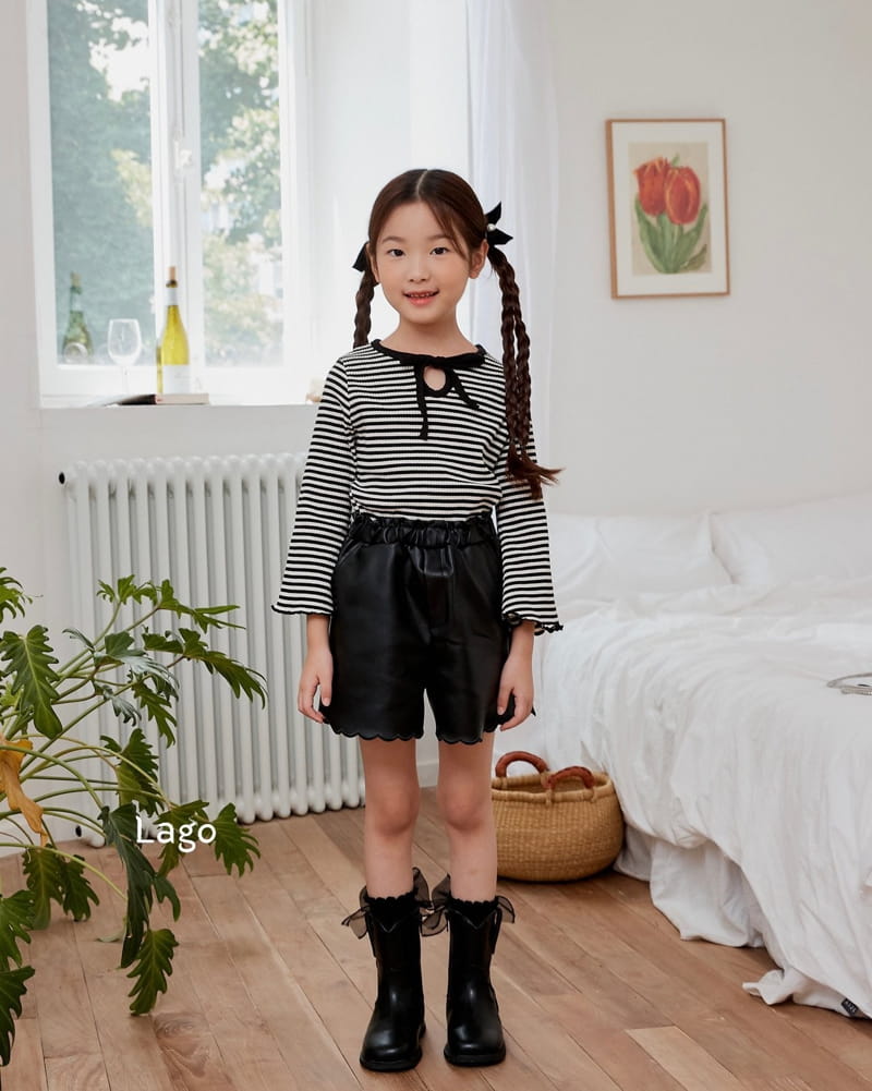 Lago - Korean Children Fashion - #minifashionista - Leather Wave Pants - 10