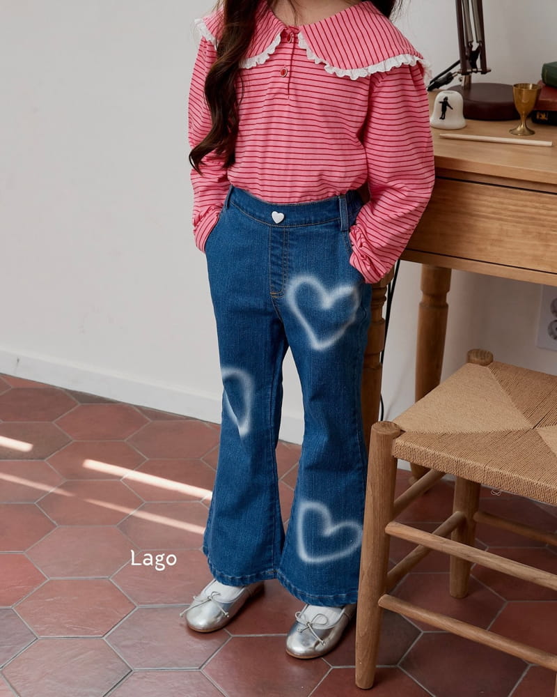 Lago - Korean Children Fashion - #minifashionista - Heart Paint Jeans - 9