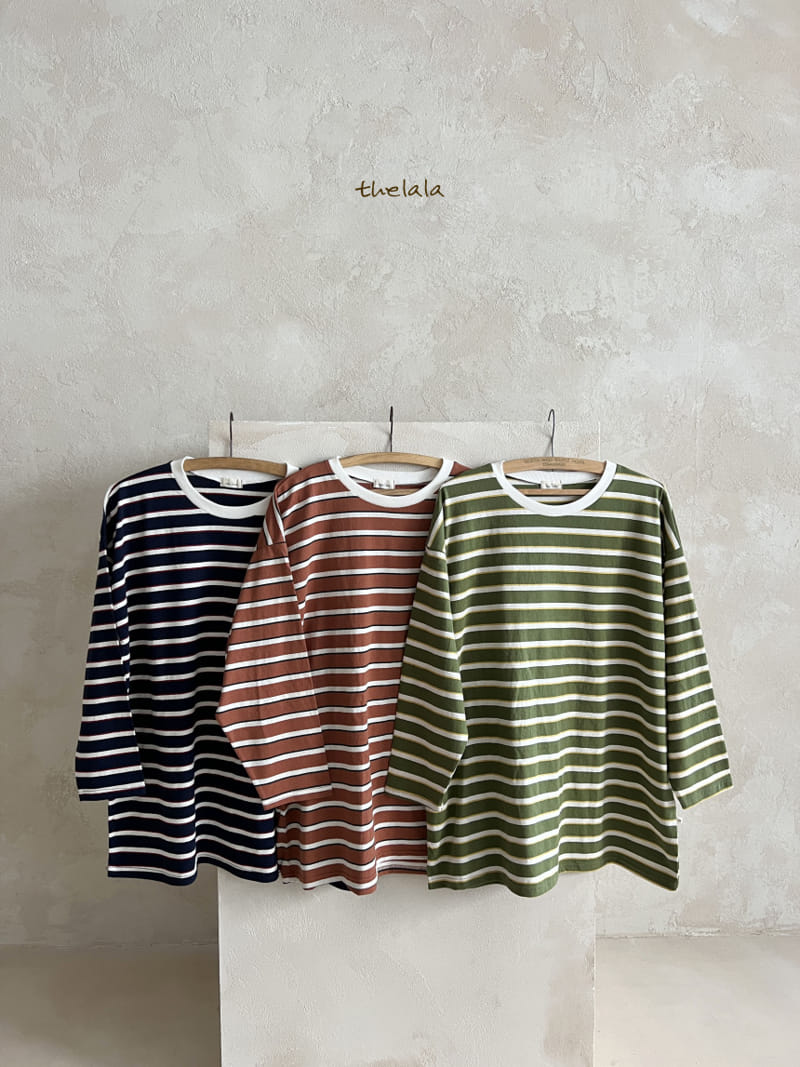 Lala - Korean Women Fashion - #momslook - Old Stripes Tee Mom - 7