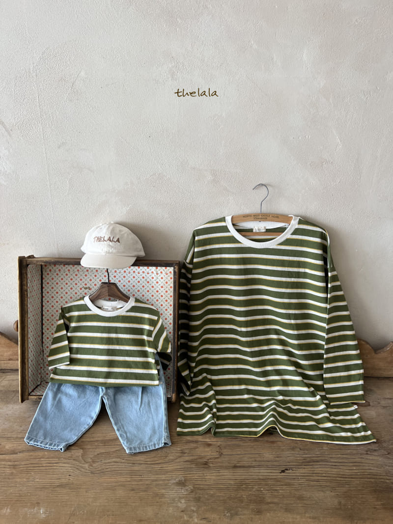 Lala - Korean Women Fashion - #momslook - Old Stripes Tee Mom - 4