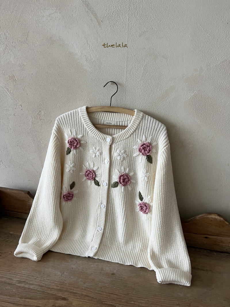 Lala - Korean Women Fashion - #womensfashion - Big Flower Cardigan Mom - 8