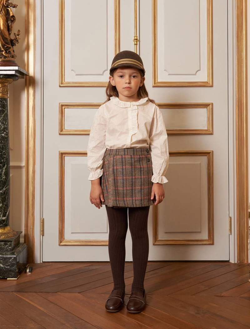 Le Bev - Korean Children Fashion - #childrensboutique - Gold Frill Blouse