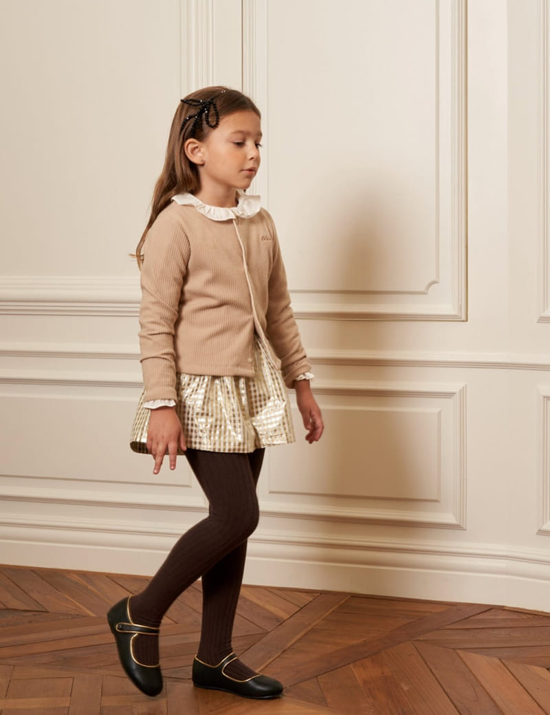 Le Bev - Korean Children Fashion - #kidzfashiontrend - Gold Check Pants