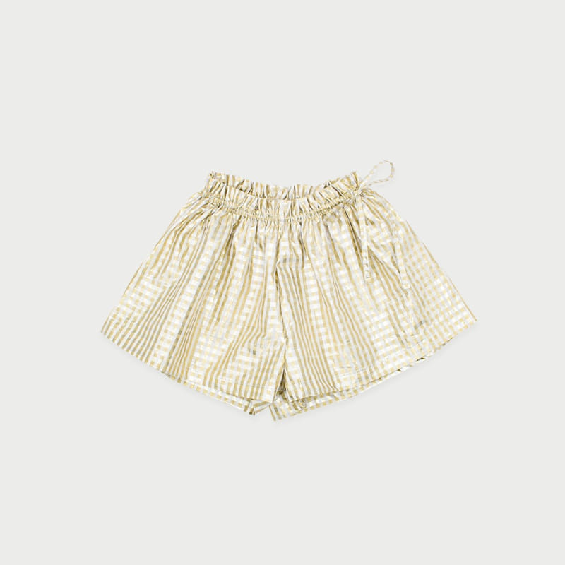 Le Bev - Korean Children Fashion - #minifashionista - Gold Check Pants - 5