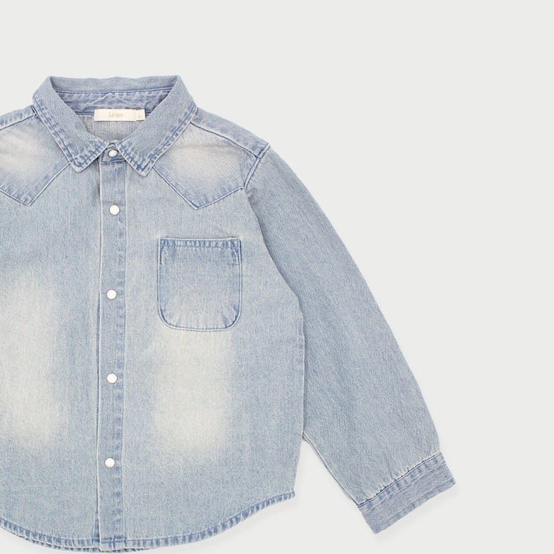 Le Bev - Korean Children Fashion - #toddlerclothing - Wahing Denim Shirt - 5