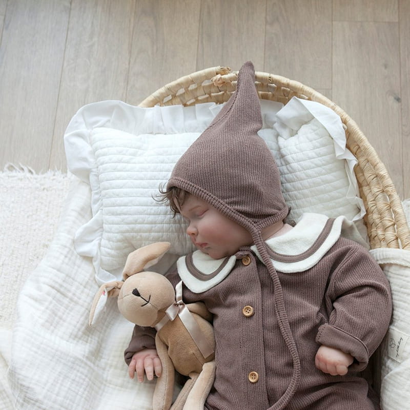 Lemonade - Korean Baby Fashion - #babyclothing - Choco Bodysuit with Bonnet  - 4