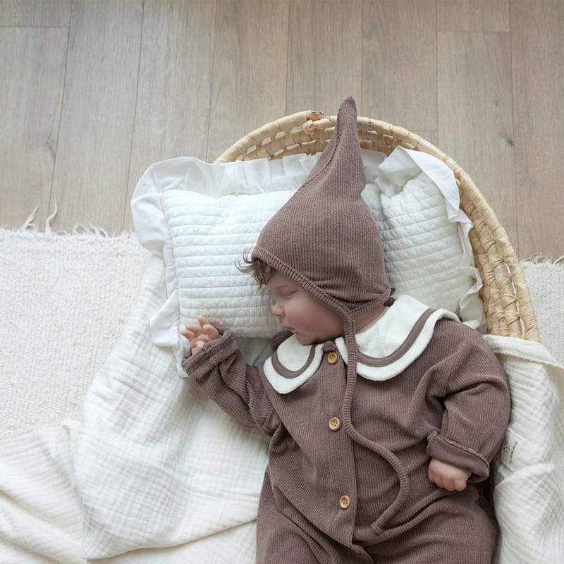 Lemonade - Korean Baby Fashion - #babygirlfashion - Choco Bodysuit with Bonnet  - 6