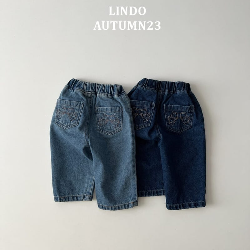 Lindo - Korean Children Fashion - #prettylittlegirls - Ribbon Embrodiery Jeans - 6